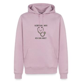Vertrau mir, ich bin Arzt - Männer Premium Bio Hoodie - Altrosa - Vorne - Nico (187cm)