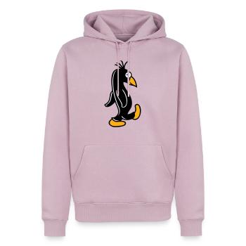 Pinguin läuft ulkig dumm guckt lustig doof albern - Männer Premium Bio Hoodie - Altrosa - Vorne - Nico (187cm)