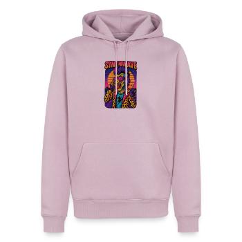 synthwave - Männer Premium Bio Hoodie - Altrosa - Vorne - Nico (187cm)