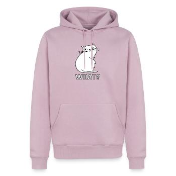 Niedliche Katze What - Männer Premium Bio Hoodie - Altrosa - Vorne - Nico (187cm)