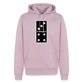 DOMINO STONE 3: 4 - VARIABLE COLOR - VECTOR DESIGN! - Men’s Premium Organic Hoodie - dusky pink - Front - Nico (187cm)