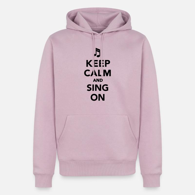 Keep calm and sing on - Männer Premium Bio Hoodie - Altrosa