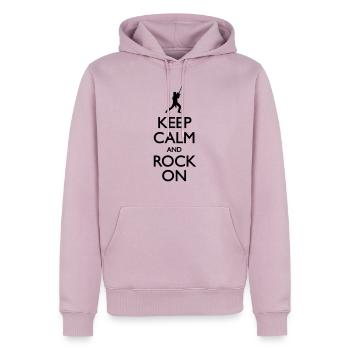 Keep calm and rock on - Männer Premium Bio Hoodie - Altrosa - Vorne - Nico (187cm)