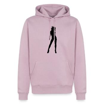 danseuse - Sweat à capuche Premium bio Homme - rose poudré - Devant - Nico (187cm)