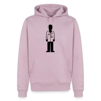 Læge Læge - Herre Premium økologisk hoodie - gammelrosa - Foran - Nico (187cm)
