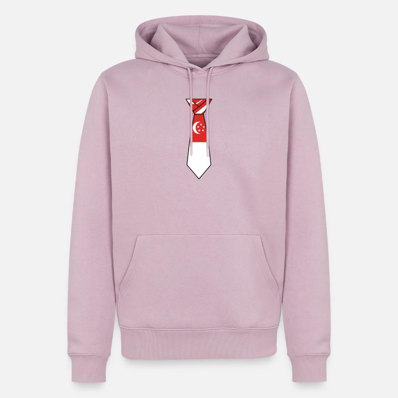Cravate de Singapour – Conception du drapeau - Sweat à capuche Premium bio Homme - rose poudré