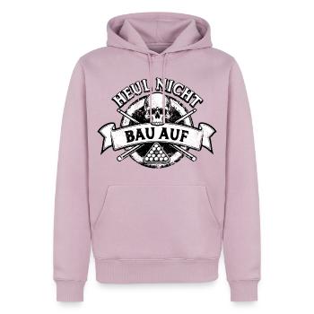 Heul nicht bau auf - Eight Ball - Billard Spieler - Männer Premium Bio Hoodie - Altrosa - Vorne - Nico (187cm)