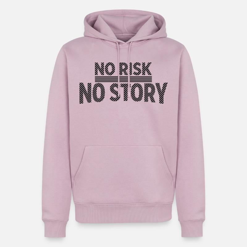 AUCUN RISQUE SANS HISTOIRE Déclaration d’aventure - Sweat à capuche Premium bio Homme - rose poudré
