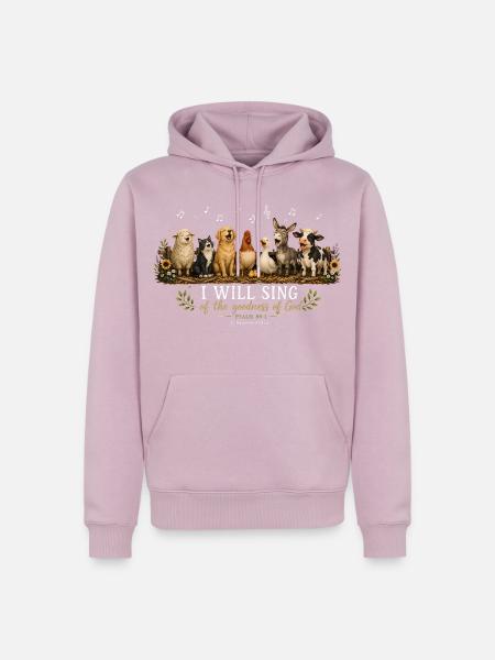 Psalm 89 Bauernhoftiere - Männer Premium Bio Hoodie - Altrosa