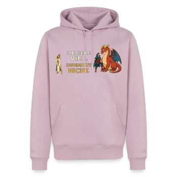Ich heile viel. Dummheit nicht. – Heiler RPG - Männer Premium Bio Hoodie - Altrosa - Vorne - Nico (187cm)