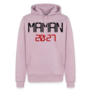 Französische Mama 2027 - Männer Premium Bio Hoodie - Altrosa - Vorne - Nico (187cm)