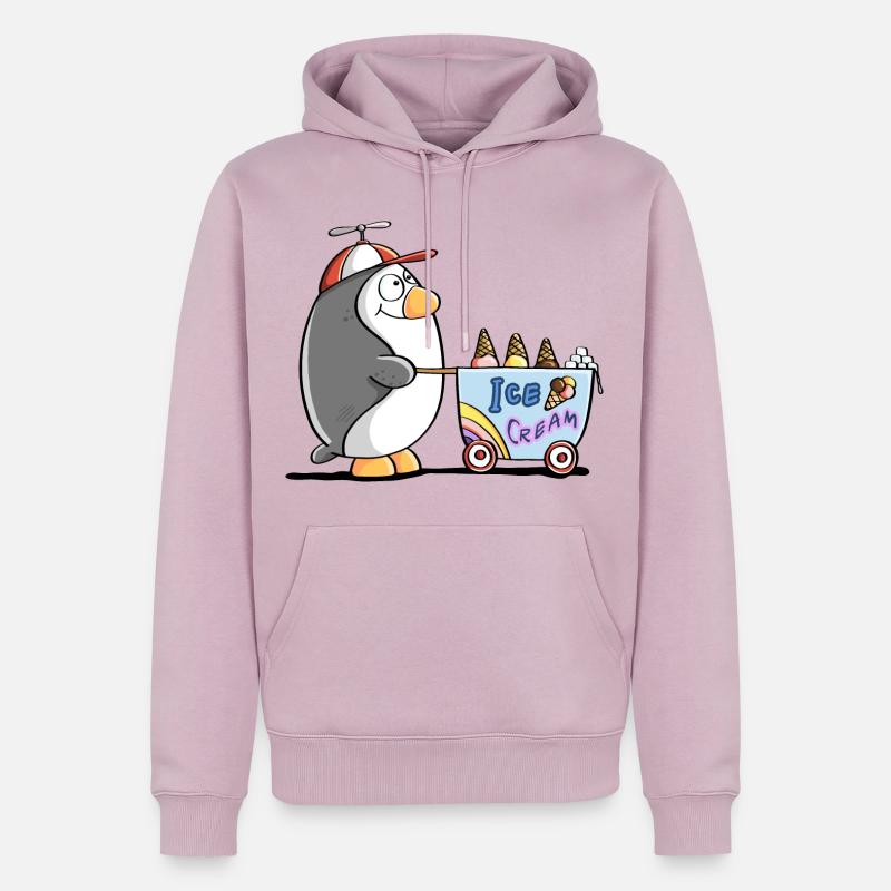 Pinguin Als Eisverkäufer - Eis - Männer Premium Bio Hoodie - Altrosa