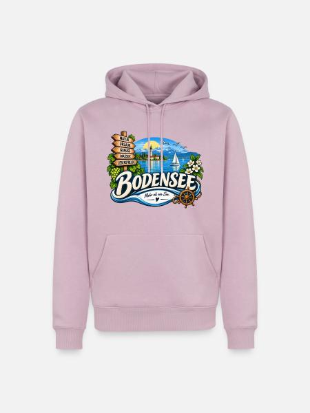 Bodensee – Natur, Wasser & Lebensfreude - Männer Premium Bio Hoodie - Altrosa