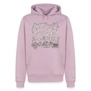 Travel Photographer Life Through My Lens Cameraman - Männer Premium Bio Hoodie - Altrosa - Vorne - Nico (187cm)