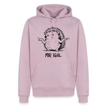 Igel egal - Mir igal - Männer Premium Bio Hoodie - Altrosa - Vorne - Nico (187cm)