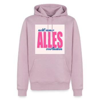 Nachdenklich - Männer Premium Bio Hoodie - Altrosa - Vorne - Nico (187cm)