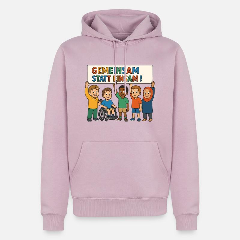 Gemeinsam statt einsam - Männer Premium Bio Hoodie - Altrosa
