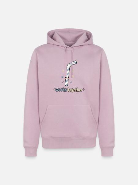 Partnerlook - 2 von 2 - Strohhalm - Männer Premium Bio Hoodie - Altrosa