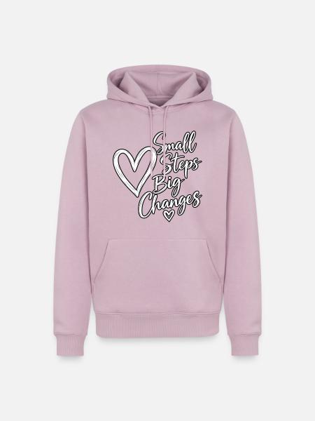 Kleine Schritte Große Veränderungen - Männer Premium Bio Hoodie - Altrosa