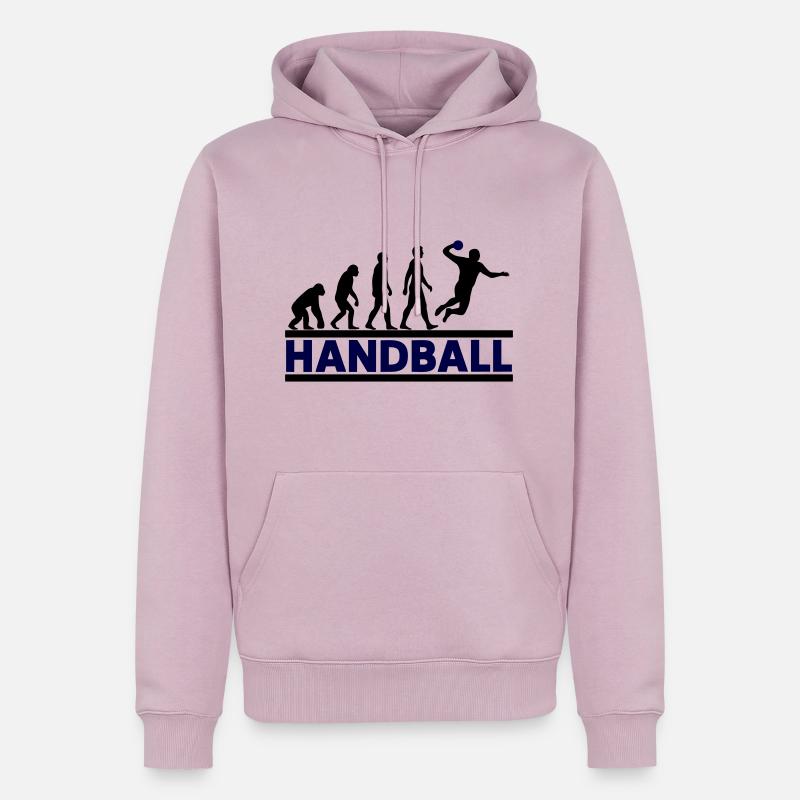 Handball Évolution Sport Fun - Sweat à capuche Premium bio Homme - rose poudré