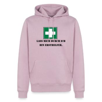 Lass mich durch ich bin Ersthelfer (schwarz) - Männer Premium Bio Hoodie - Altrosa - Vorne - Nico (187cm)
