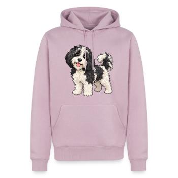 Schafpudel Kawaii Style – Süßer Hütehund - Männer Premium Bio Hoodie - Altrosa - Vorne - Nico (187cm)