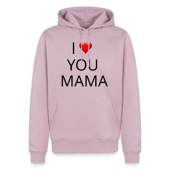 I LOVE YOU MOM - Men’s Premium Organic Hoodie - dusky pink - Front - Nico (187cm)