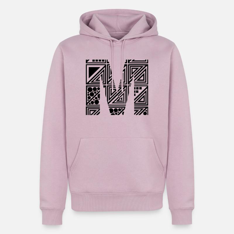 Buchstabe M - Männer Premium Bio Hoodie - Altrosa