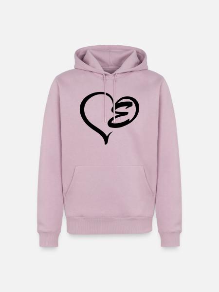 Herz Buchstabe E - Männer Premium Bio Hoodie - Altrosa