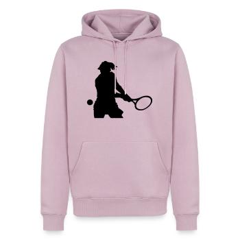 Tennis - Sweat à capuche Premium bio Homme - rose poudré - Devant - Nico (187cm)
