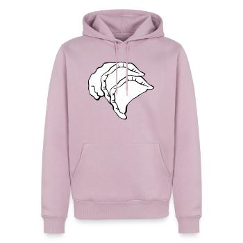 Vareniki - Sweat à capuche Premium bio Homme - rose poudré - Devant - Nico (187cm)