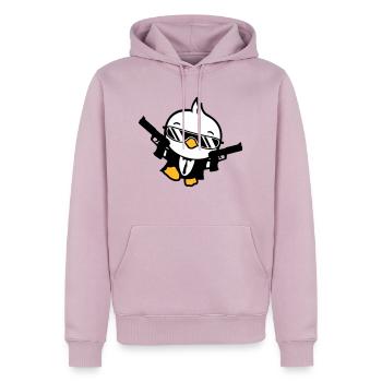 Bird 2 Gun Guns Agent Lunettes de soleil Cool - Sweat à capuche Premium bio Homme - rose poudré - Devant - Nico (187cm)