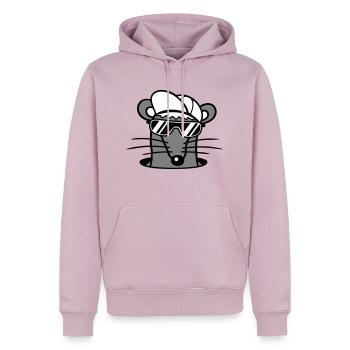 Souris Lunettes de soleil Cool Cappy Trou de sol Trou de souris - Sweat à capuche Premium bio Homme - rose poudré - Devant - Nico (187cm)