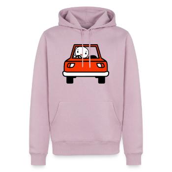 Vogel Auto fahren Autofahrer Führerschein mobil - Männer Premium Bio Hoodie - Altrosa - Vorne - Nico (187cm)
