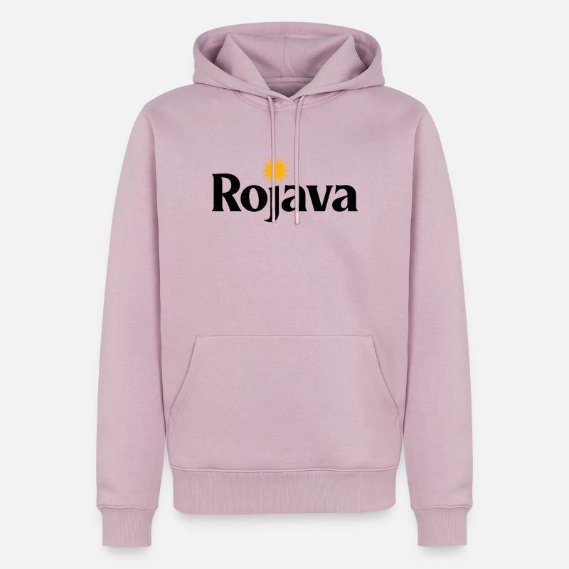 Soleil kurde du Rojava - Sweat à capuche Premium bio Homme - rose poudré