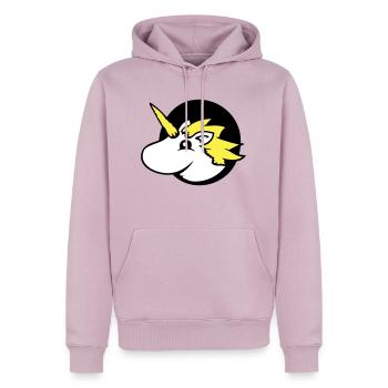 Unicorn Hole Page Funny Cute Comic Cartoon - Men’s Premium Organic Hoodie - dusky pink - Front - Nico (187cm)