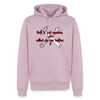 Gut Oder Helfen - 3 color VECTOR - Männer Premium Bio Hoodie - Altrosa - Vorne - Nico (187cm)