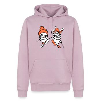 Bunny Bird Birthing Team Ski Bunny Ski Goggles Cap - Men’s Premium Organic Hoodie - dusky pink - Front - Nico (187cm)