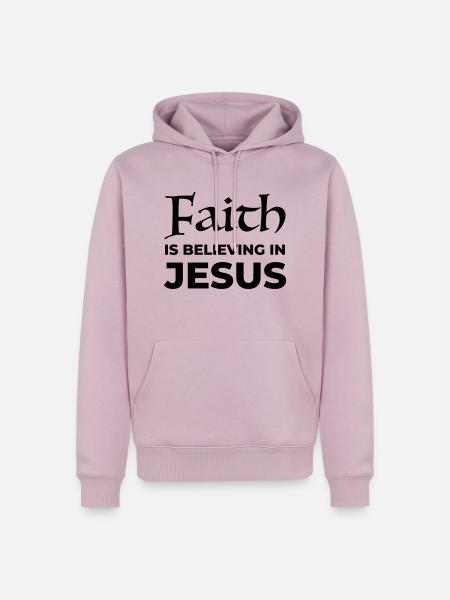 La foi en Jésus - Sweat à capuche Premium bio Homme - rose poudré