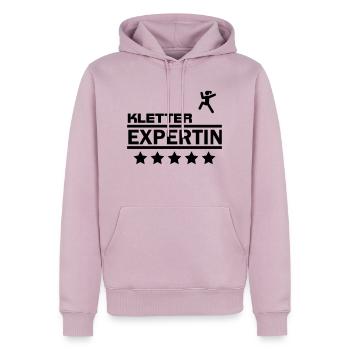 kletter expertin - Männer Premium Bio Hoodie - Altrosa - Vorne - Nico (187cm)