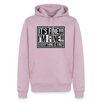 Tout va bien devis - Sweat à capuche Premium bio Homme - rose poudré - Devant - Nico (187cm)