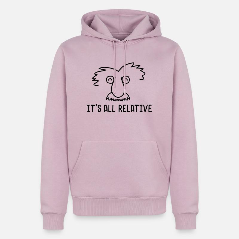Physique Chimie Einstein Géographie Théorie du monde - Sweat à capuche Premium bio Homme - rose poudré