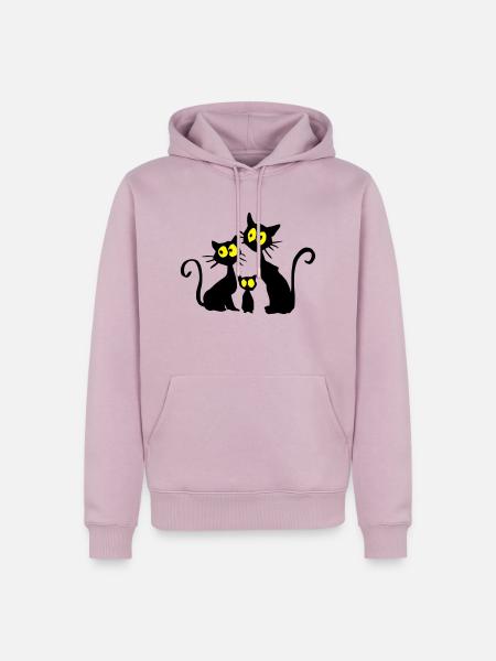 Katzen - Männer Premium Bio Hoodie - Altrosa