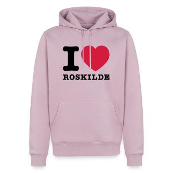 I Love Roskilde 2 - Men’s Premium Organic Hoodie - dusky pink - Front - Nico (187cm)