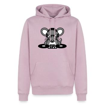 Maus DJ Sonnenbrille Kopfhörer Party Feiern Musik - Männer Premium Bio Hoodie - Altrosa - Vorne - Nico (187cm)