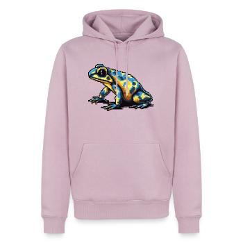 Farbenfroher Retro Pixel Pfeilgiftfrosch in 8 Bit - Männer Premium Bio Hoodie - Altrosa - Vorne - Nico (187cm)