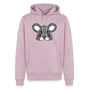 Maus Böse Wütend Frustriert Aggressiv Mittelfinger - Männer Premium Bio Hoodie - Altrosa - Vorne - Nico (187cm)
