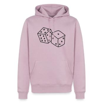 Esquisse de dés de dés - Sweat à capuche Premium bio Homme - rose poudré - Devant - Nico (187cm)