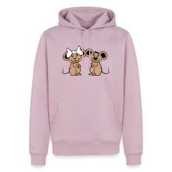 2 Mäuse Paar Zwei Verliebt Valentinstag Frau Mann - Männer Premium Bio Hoodie - Altrosa - Vorne - Nico (187cm)