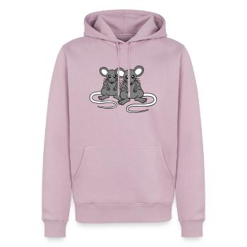 Zwei Böse Mäuse Wütend Frustriert Sauer Aggressiv - Männer Premium Bio Hoodie - Altrosa - Vorne - Nico (187cm)